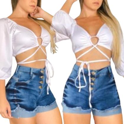 Short Jeans Feminino: Lavagem Vintage e Romântico - Fortaleza Jeans Imagem de Short Jeans Feminino: Lavagem Vintage e Romântico