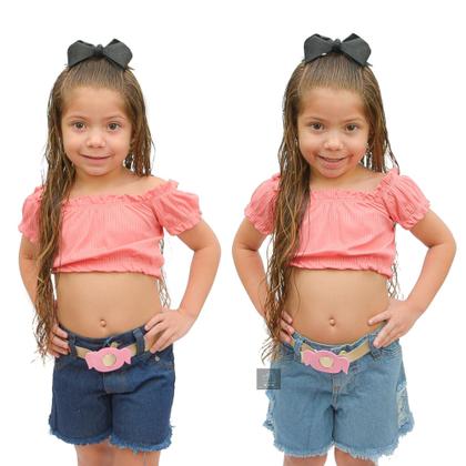 Imagem de short jeans infantil menina com elástico