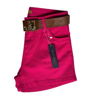 Imagem de short jeans rosa feminino curto 10404