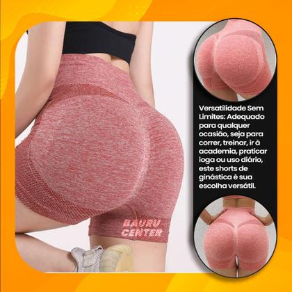 Imagem de Short Legging Academia Curto Feminino Levanta Bumbum Sem Costura Cintura Alta