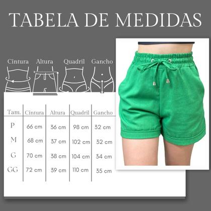 Imagem de Short Linho Feminino Cós Elastico e Cordão Viscose Soltinho