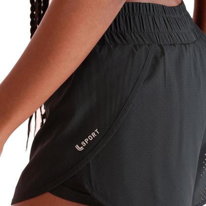 Imagem de Short Lupo LSport AF Duplo Running Feminino - Preto