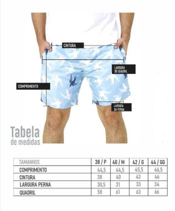 Imagem de Short Masculino Estampado Coqueiros Água Verde Neon Azul