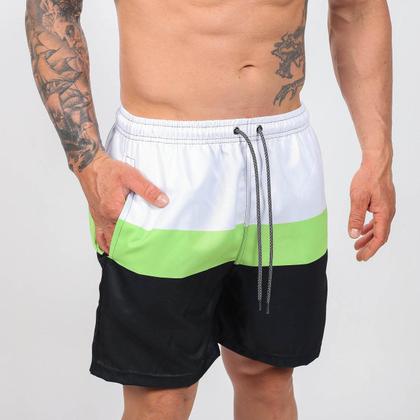 Imagem de Short masculino tricolor faixa verde