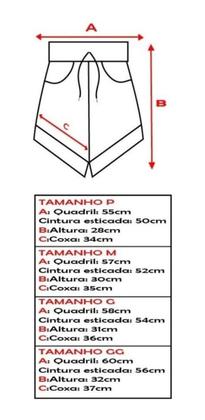 Imagem de Short Moda Praia Relaxado Tactel Com Elastano Estampado Feminino