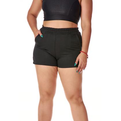 Imagem de Short Moletinho Feminino Modelo Casual Confortável Estiloso Fashion Lazer Trabalho