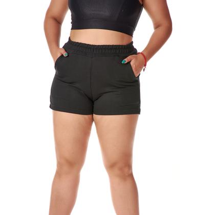 Imagem de Short Moletinho Feminino Modelo Casual Confortável Estiloso Fashion Lazer Trabalho