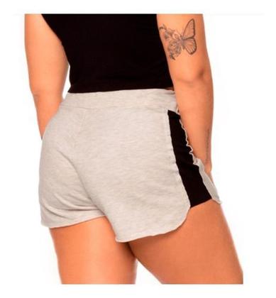 Imagem de Short Moletom Soft Off White Com Preto