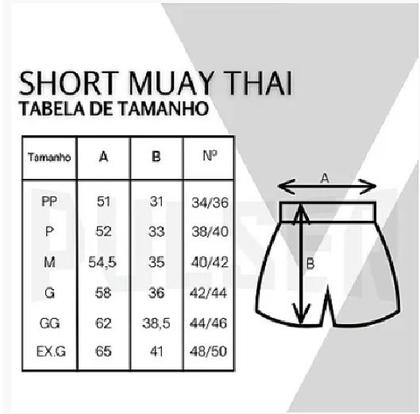 Imagem de Short Muay Thai Fight MMA Bordado 3D Azul Pulser