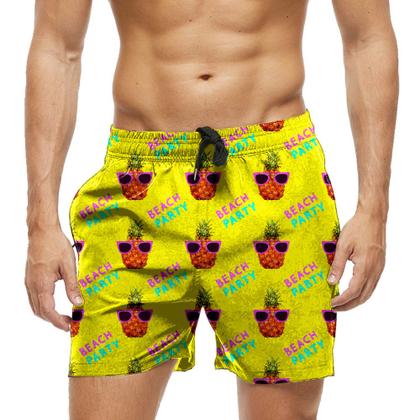 Imagem de Short Praia Shorts Banho Bermuda Verão Beach Party Pineapple 1142