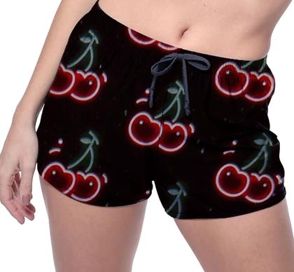 Imagem de Short Praia Shorts Banho Bermuda Verão Cereja Cartoon Neon Vermelho Red 540