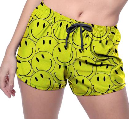 Imagem de Short Praia Shorts Banho Bermuda Verão Emojis Amarelos Feliz Happy Face 776
