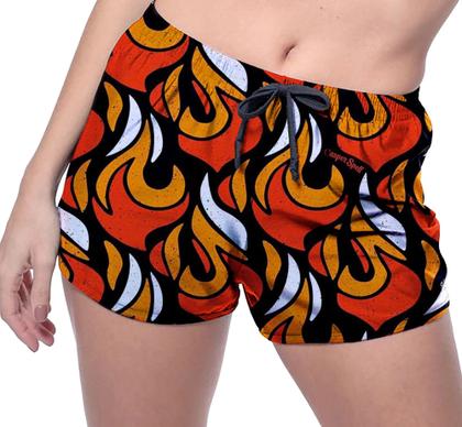 Imagem de Short Praia Shorts Banho Bermuda Verão Fire Fogo Cartoon 667