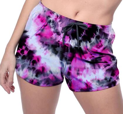 Imagem de Short Praia Shorts Banho Bermuda Verão Manchas Estilo Rosa White Preto 1584