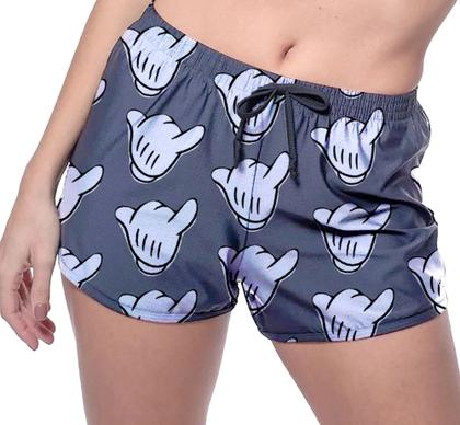 Imagem de Short Praia Shorts Banho Bermuda Verão Mãos Mickey Gesto Daora Cartoon 1027