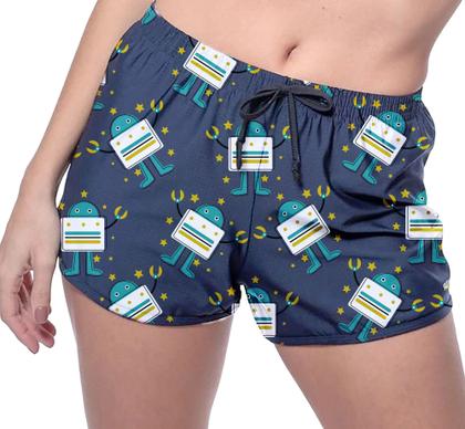 Imagem de Short Praia Shorts Banho Bermuda Verão Robôs Cartoon Estelar 1445