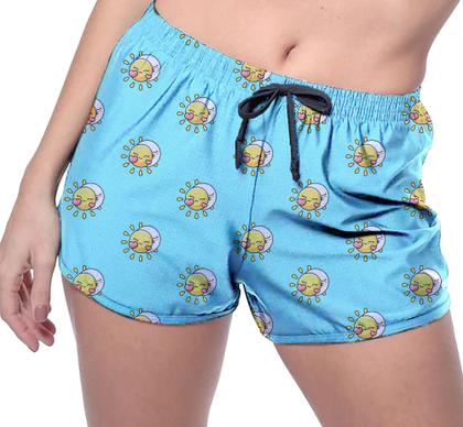 Imagem de Short Praia Shorts Banho Bermuda Verão Sol Lua Cartoon Amor Love 1618