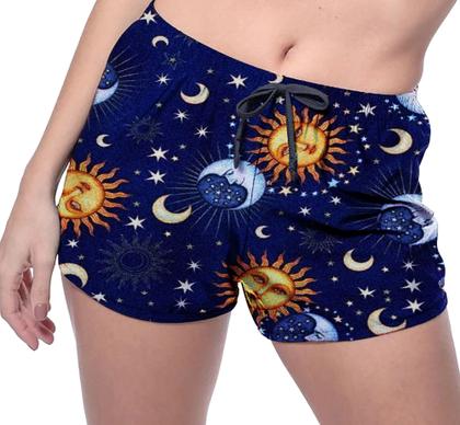 Imagem de Short Praia Shorts Banho Bermuda Verão Sol Lua Galáxia Estrelas 784