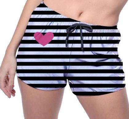 Imagem de Short Praia Shorts Banho Bermuda Verão Xadrez Coração Amor Love 641