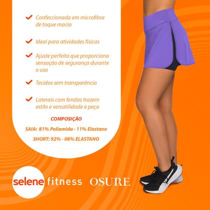 Imagem de Short Saia Embutida Microfibra Sem Transparência Leg Legging Moda Evangélica Bermuda Fitness Academia Beach Tennis