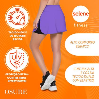 Imagem de Short Saia Embutida Microfibra Sem Transparência Leg Legging Moda Evangélica Bermuda Fitness Academia Beach Tennis