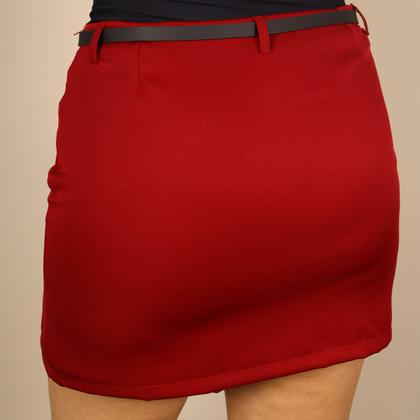 Imagem de Short Saia Feminino Plus Size Alfaiataria Social Fenda Lateral Com Cinto