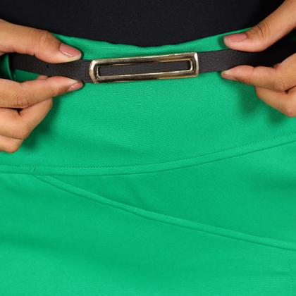 Imagem de Short Saia Feminino Plus Size Alfaiataria Social Fenda Lateral Com Cinto