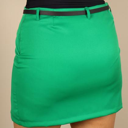 Imagem de Short Saia Feminino Plus Size Alfaiataria Social Fenda Lateral Com Cinto