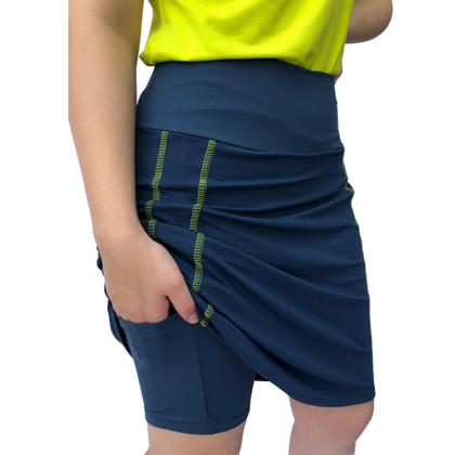 Imagem de Short Saia Moda Fitness Moda Evangélica Academia Caminhada Poliamida Bolso Interno Uv50+