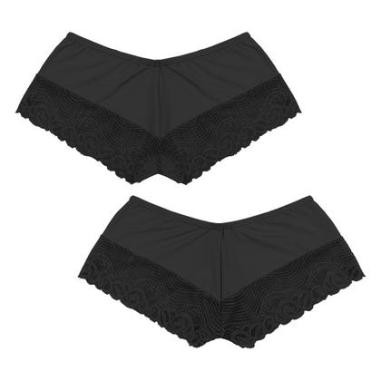 Imagem de Short Segunda Pele Curto Renda Bege Preto Lingerie Poliéster