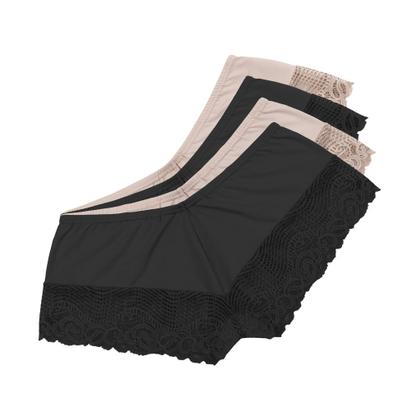 Imagem de Short Segunda Pele Curto Renda Bege Preto Lingerie Poliéster
