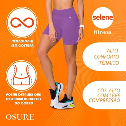 Imagem de Short Selene Microfibra Sem Costura Leg Legging Sem Transparência Bermuda Fitness Academia Corrida