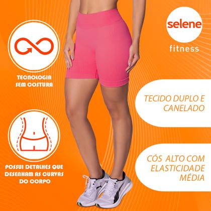 Imagem de Short Selene Poliamida Sem Costura Leg Legging Sem Transparência Bermuda Fitness Academia Corrida