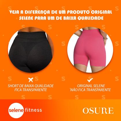 Imagem de Short Selene Poliamida Sem Costura Leg Legging Sem Transparência Bermuda Fitness Academia Corrida