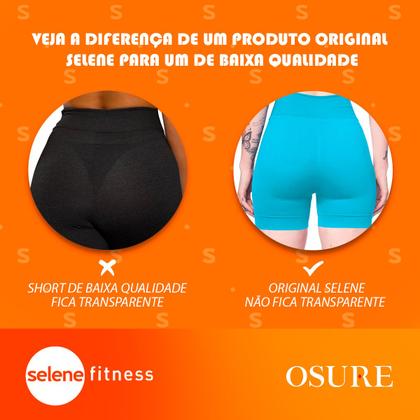 Imagem de Short Selene Poliamida Sem Costura Leg Legging Sem Transparência Bermuda Fitness Academia Corrida