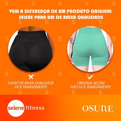 Imagem de Short Selene Poliamida Sem Costura Leg Legging Sem Transparência Bermuda Fitness Academia Corrida