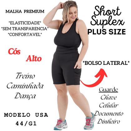 Imagem de Short Suplex Com Bolsos Laterais Plus Size 3039A