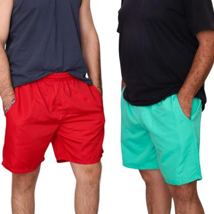 Imagem de Short Tactel Masculino Colorido Bermuda Lisa Plus Size