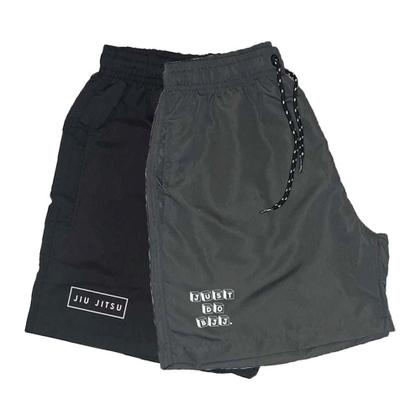 Imagem de Short Tactel Masculino Cordão Jiu Jitsu Conforto Kit 2