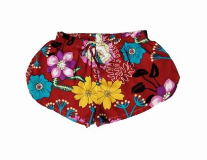 Imagem de Short  viscose estampado feminino, cordão para laço