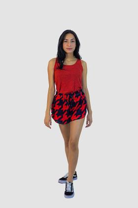 Imagem de Short  viscose estampado feminino, cordão para laço