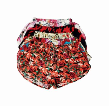 Imagem de Short  viscose estampado feminino, cordão para laço