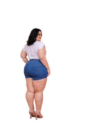 Imagem de Shorte plus size jeans lycra com brilho