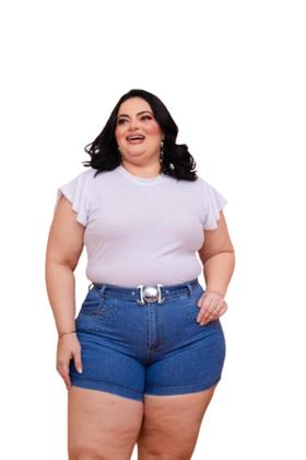 Imagem de Shorte plus size jeans lycra com brilho
