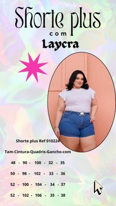 Imagem de Shorte plus size jeans lycra com brilho
