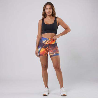 Imagem de Shortinho Feminino Academia Poliamida Dry Fit Patra Sense Cor:Estampa Laranja RoyalTamanho:P