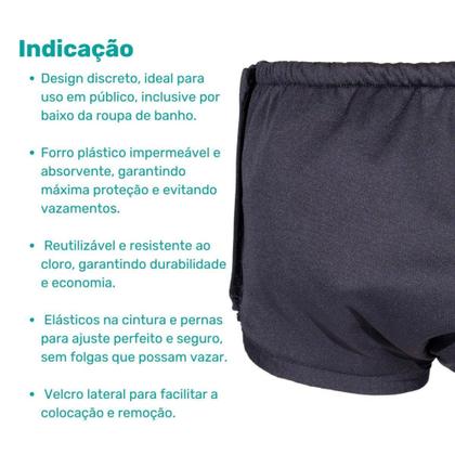 Imagem de Shorts Absorvente para Praia/piscina Adulto Longevitech