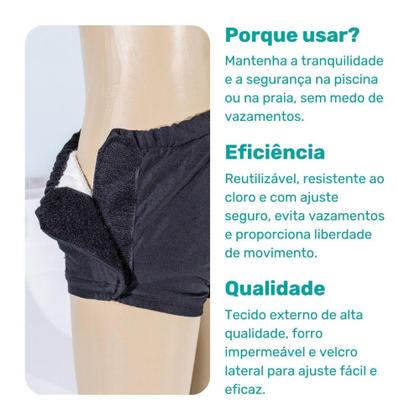 Imagem de Shorts Absorvente para Praia/piscina Adulto Longevitech