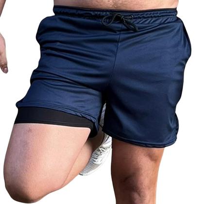 Imagem de Shorts Academia Masculino Bermuda 2 em 1 Corrida Treino Compressão Dryfit