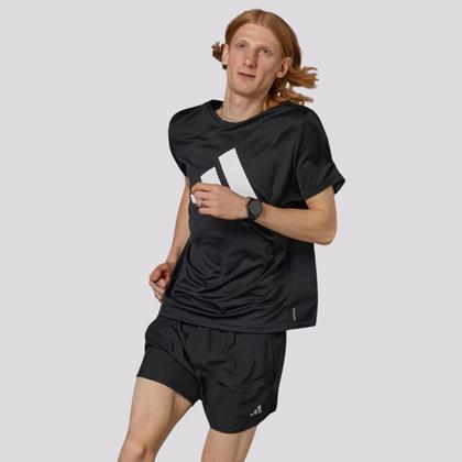 Imagem de Shorts Adidas Run It Preta e Cinza